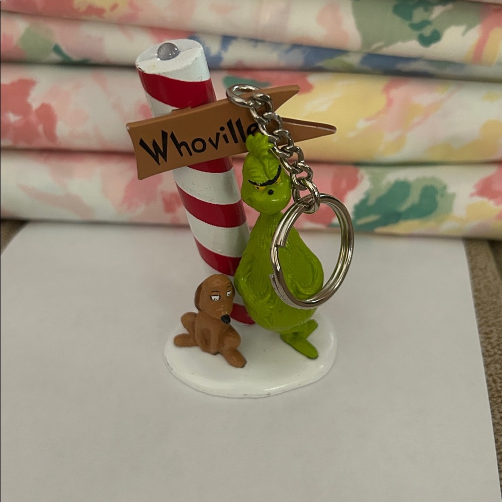 Dr. Suess Grinch and Max Dog Whoville Christmas “North Pole” Keychain Key Ring - Picture 3 of 8